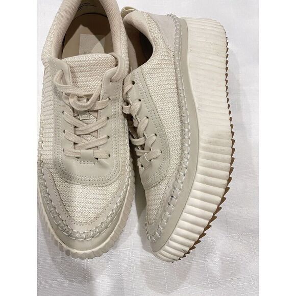 Dolce Vita Denae Sneakers Women’s  Size 8.5M Ivory Vanilla  Woven Shoes - Picture 2 of 8